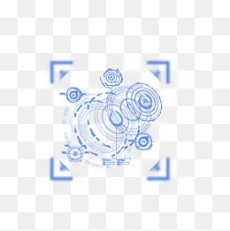 科技感蓝色线条矢量图(2000*2000px)psd模版下载