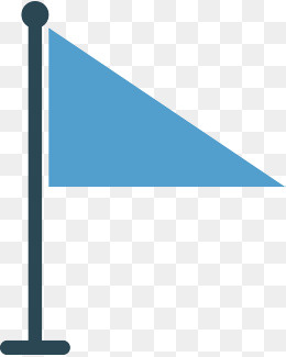 蓝色三角形旗子素材图,免抠元素
