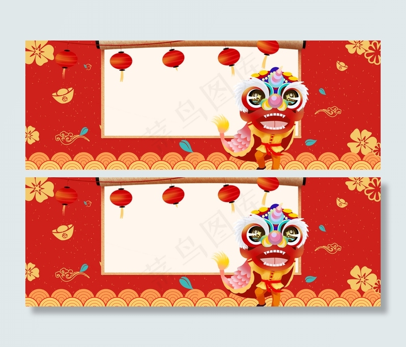 淘宝天猫元宵节舞狮海报背景背景图片素材