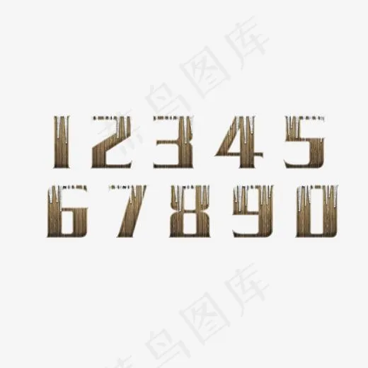 冰柱覆盖的木质数字PNG(5718*2602px)psd模版下载