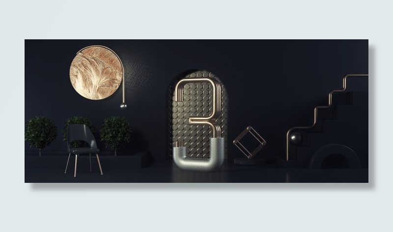 超现实抽象的数字场景banner背景图片素材