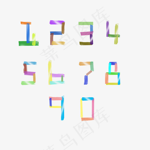 菜鸟图库贴纸风格免扣数字