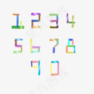 菜鸟图库贴纸风格免扣数字