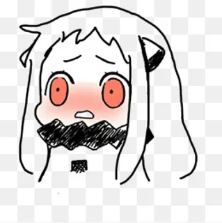 萌系卡通人物脸红