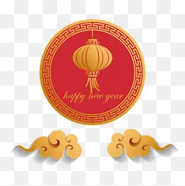 新春元旦灯笼中国红近云PNG装饰,免抠元素(3000*3000px)psd模版下载
