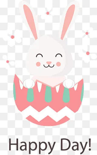 复活节彩蛋里的兔子,免抠元素
