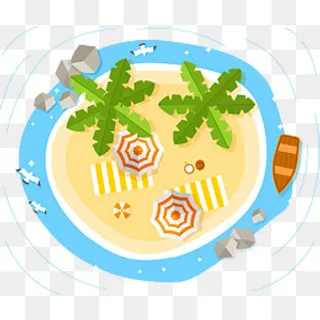 海中心的小岛,免抠元素