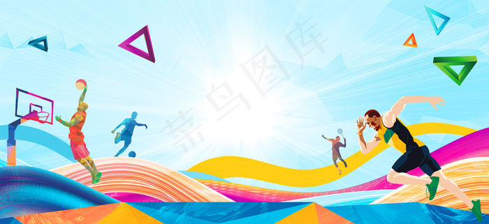 时尚创意弘扬体育精神展板背景背景图片素材