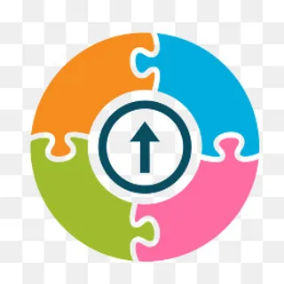 矢量圆形拼图ppt边框素材