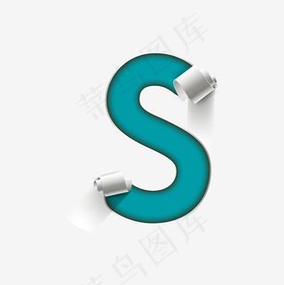 卡通手绘英文字母S