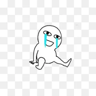 卡通表情包哭做地板