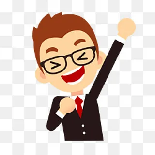 开心的眼镜男矢量素材,免抠元素