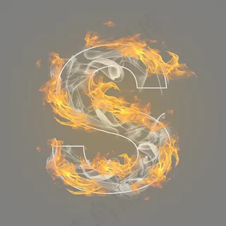 炫酷火焰烟雾光效字母S