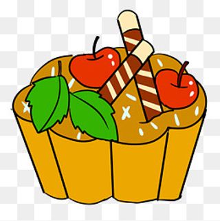 彩色手绘蛋糕食物元素,免抠元素