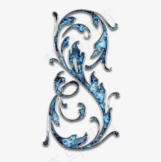蓝色晶莹装饰花卉数字8