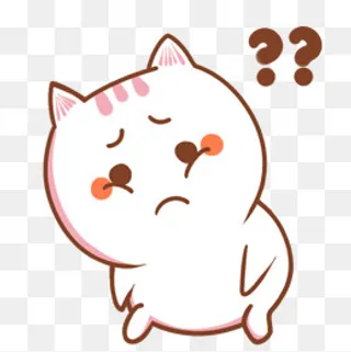 卡通猫咪疑惑表情形象,免抠元素