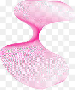 粉红色曲线几何图形元素,免抠元素