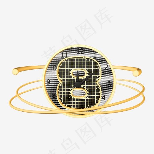 倒计时数字8立体数字8钟表C4D倒计时八(2000*2000px)psd模版下载