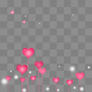 七夕童话爱心边框,免抠元素