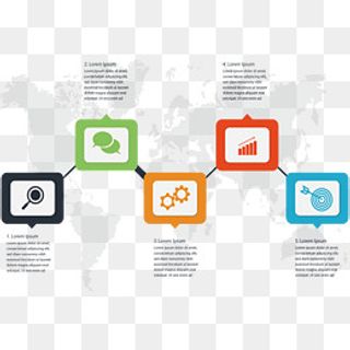 世界地图彩色图表,免抠元素