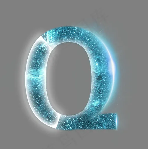 炫酷星空光效分割数字Q(2000X2000(DPI:300))psd模版下载