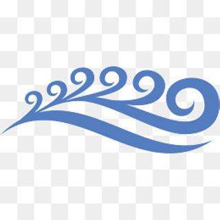 蓝色海浪标识,免抠元素