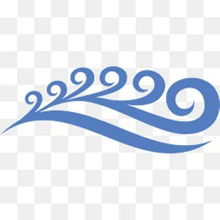 蓝色海浪标识,免抠元素