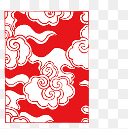 钟红色云纹,免抠元素