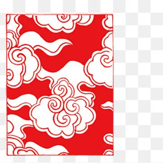钟红色云纹,免抠元素
