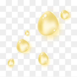 淡黄色效果装饰水滴,免抠元素