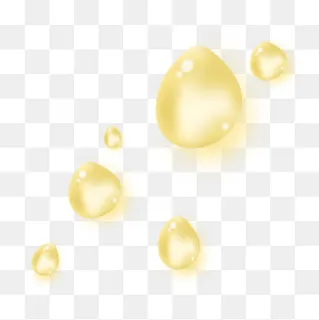 淡黄色效果装饰水滴,免抠元素