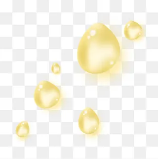 淡黄色效果装饰水滴,免抠元素