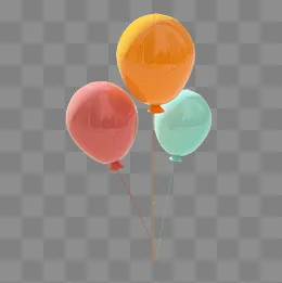 3D卡通彩色气球卡通立体C4D电商,免抠元素(2048*2048px)psd模版下载