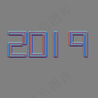 2019年线条透明字