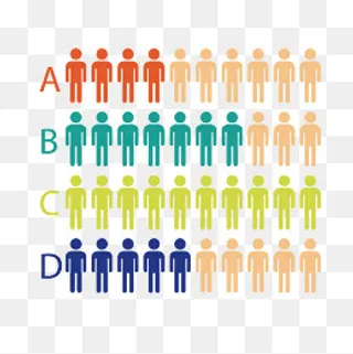 彩色人群分析,免抠元素