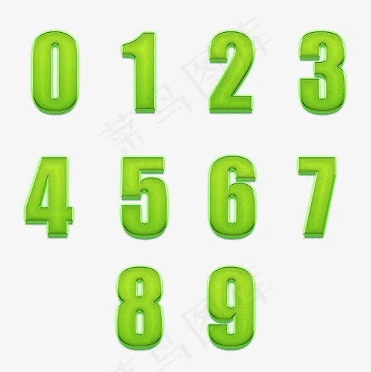菜鸟图库绿色艺术立体字文字可更换数字(2000*2000px)psd模版下载