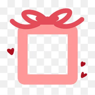 新年粉色矢量通用礼物二维码边框,免抠元素