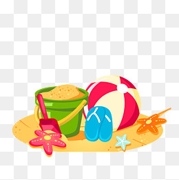 立夏沙滩装饰素材,免抠元素