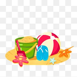 立夏沙滩装饰素材,免抠元素(2000*2000px)psd模版下载