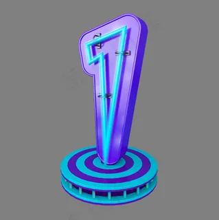 炫酷立体创意灯管发光倒计时数字1