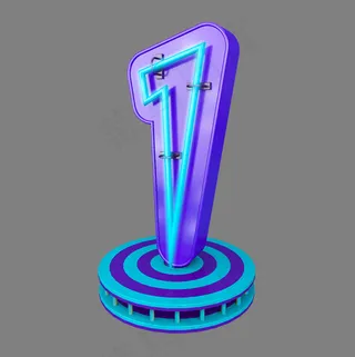 炫酷立体创意灯管发光倒计时数字1