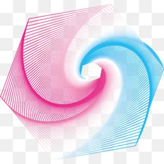 几何曲线唯美彩色图案元素,免抠元素