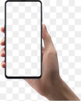 产品实物手握白屏手机,免抠元素