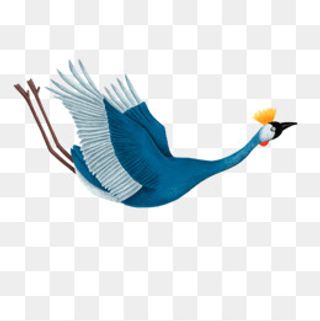 手绘复古日式和风仙鹤,免抠元素