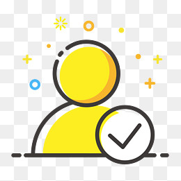 黄色手绘线稿用户元素,免抠元素