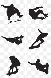 轮滑动态热血剪影,免抠元素