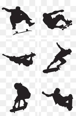 轮滑动态热血剪影,免抠元素