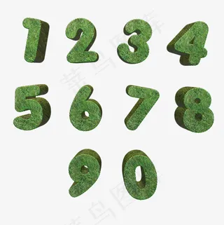 菜鸟图库绿色草地立体数字