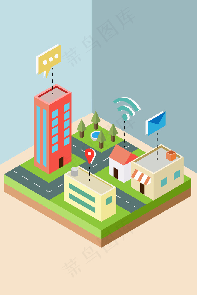 2.5D素材效果图背景图片素材,背景元素