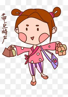 手绘卡通可爱女孩带点特产表情包